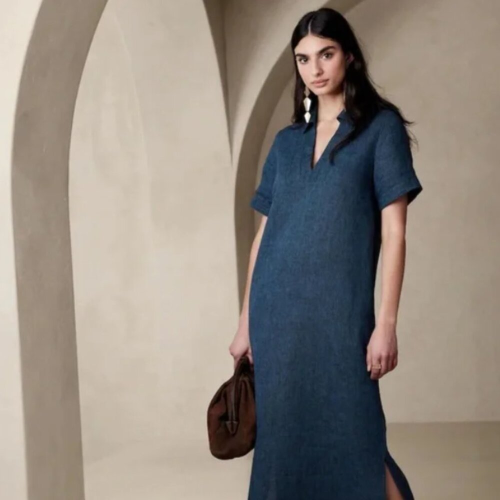 Banana Republic Maxi Length Collared Dress